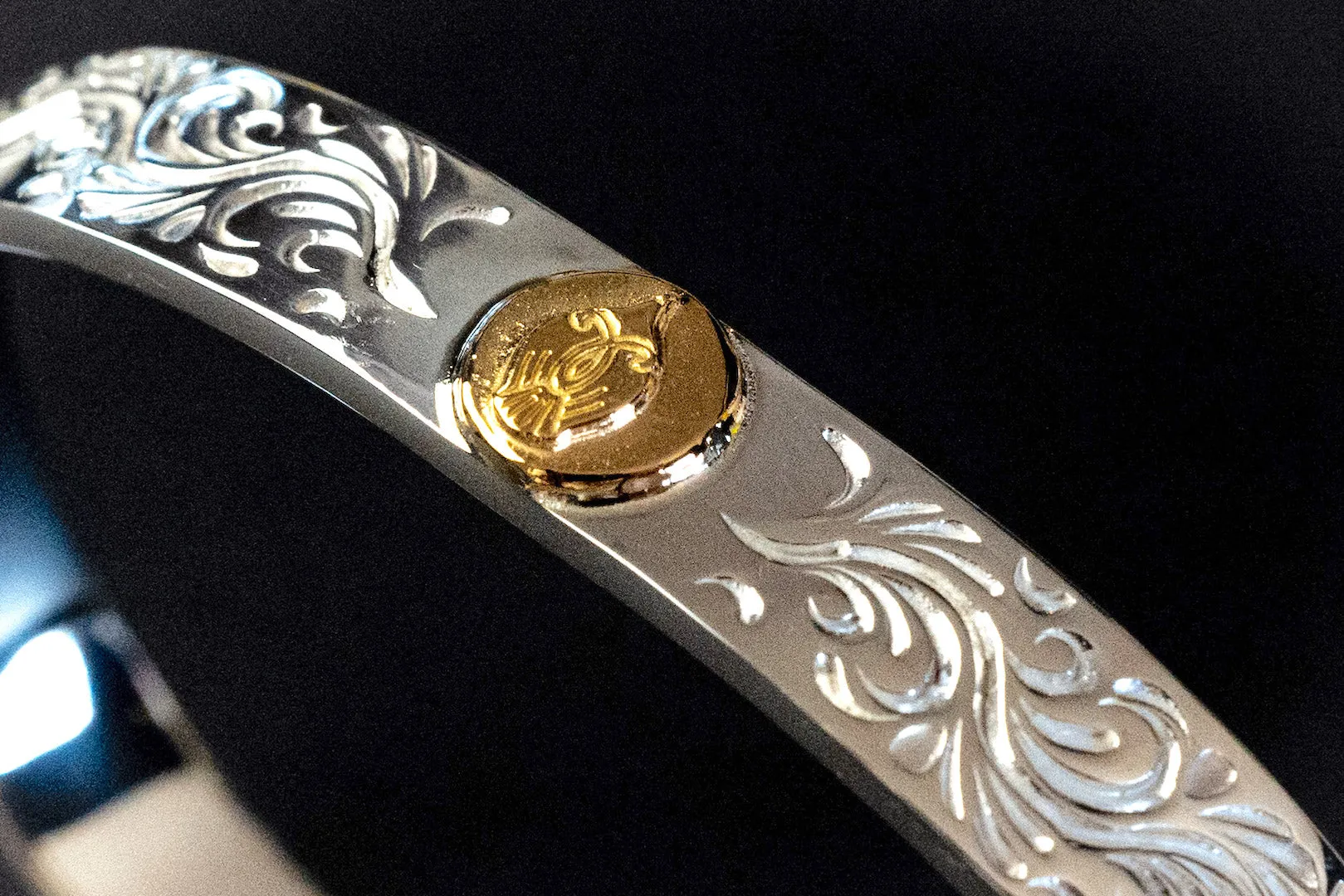 Legend 8mm "Phoenix" Bangle With 22K Gold Emblem (B-4)