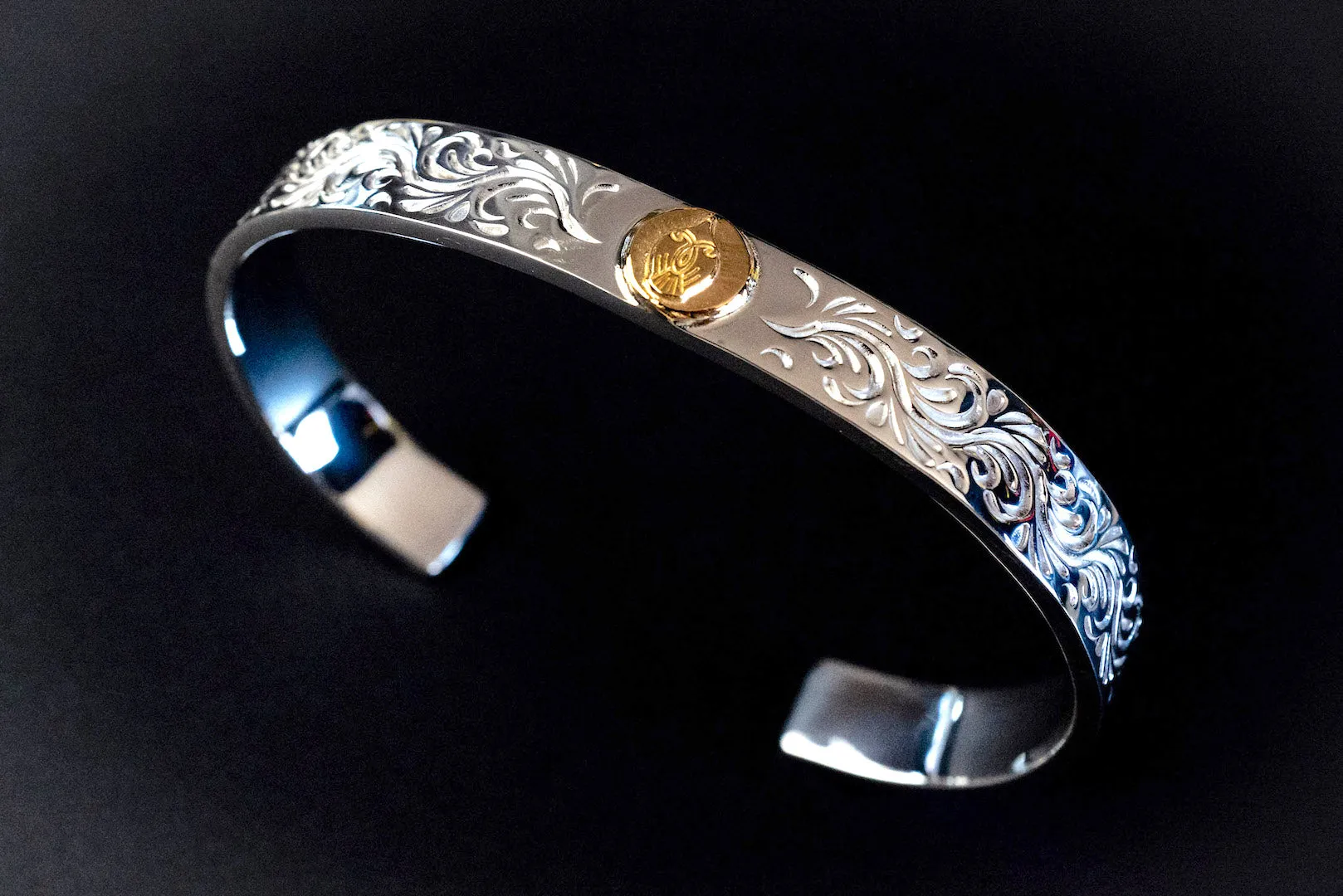 Legend 8mm "Phoenix" Bangle With 22K Gold Emblem (B-4)