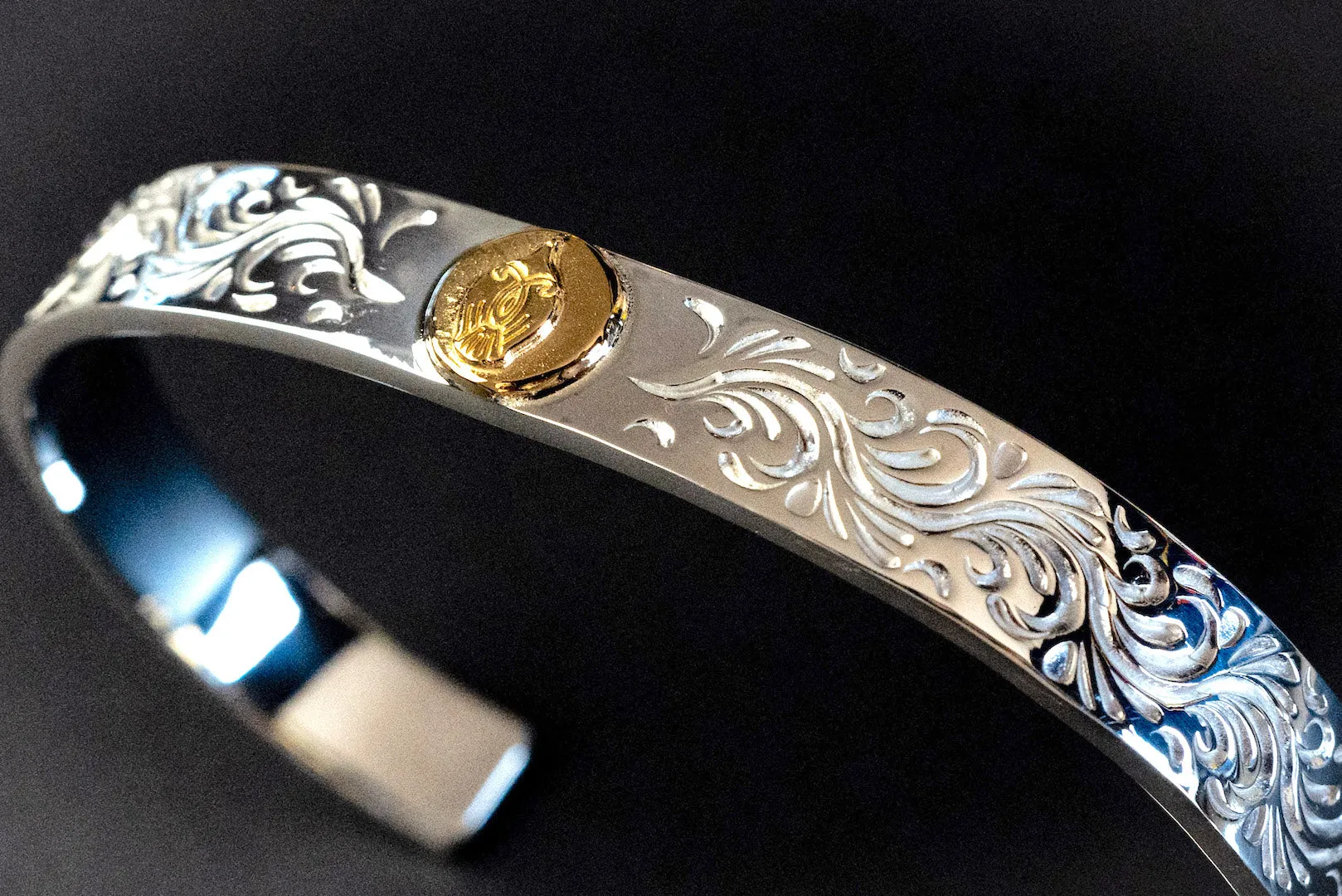 Legend 8mm "Phoenix" Bangle With 22K Gold Emblem (B-4)