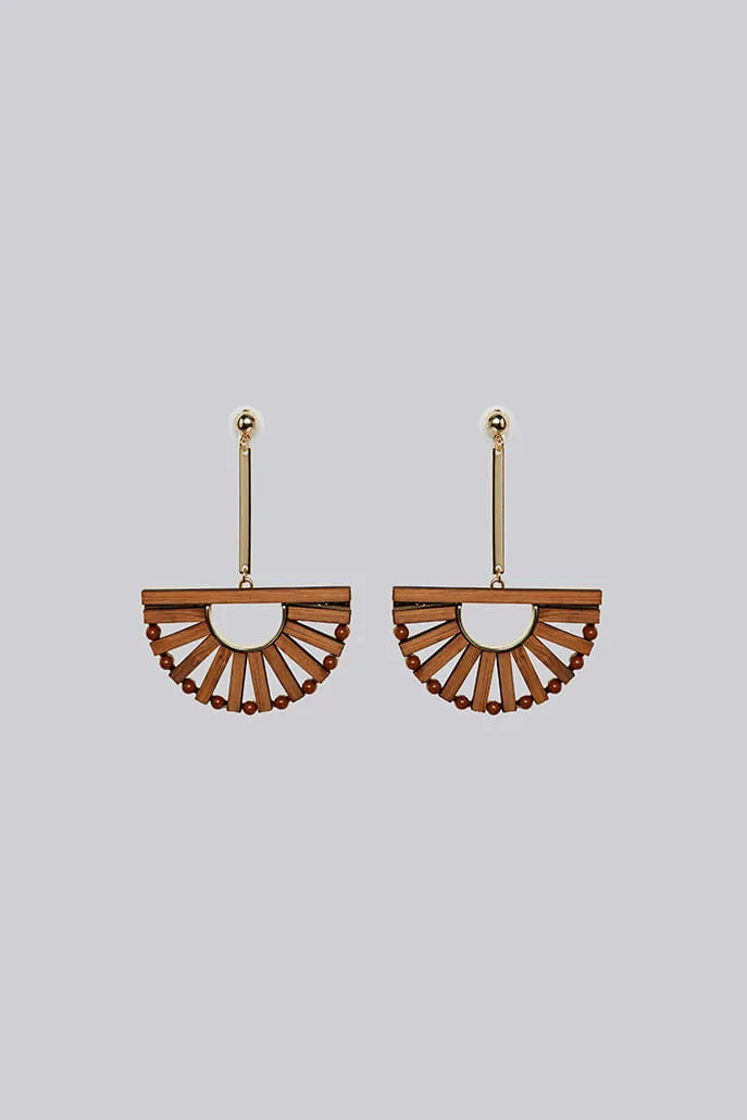 Louche Noah Wooden Pendant Earring