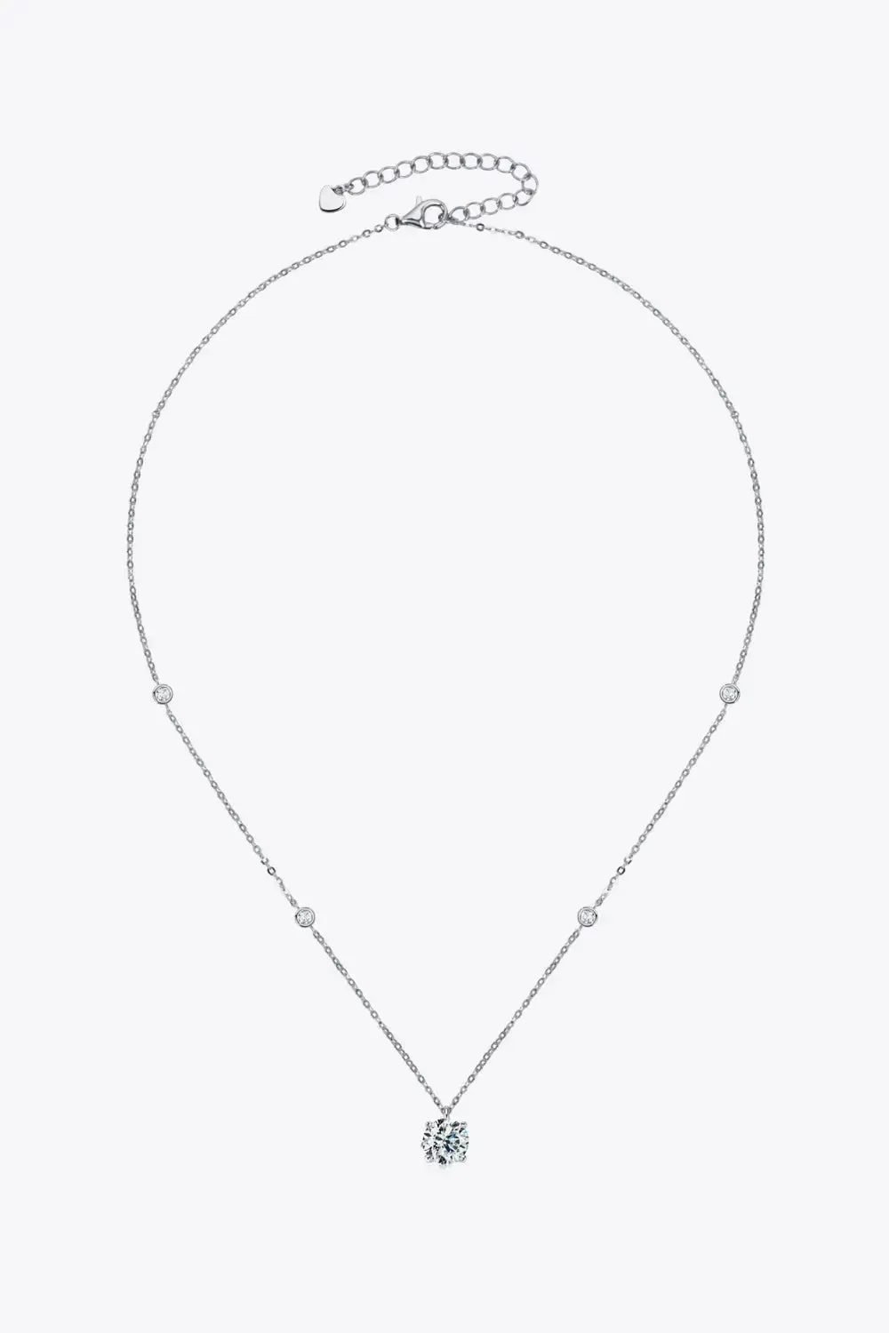 LOVCIA 2 Carat Moissanite 4-Prong 925 Sterling Silver Necklace