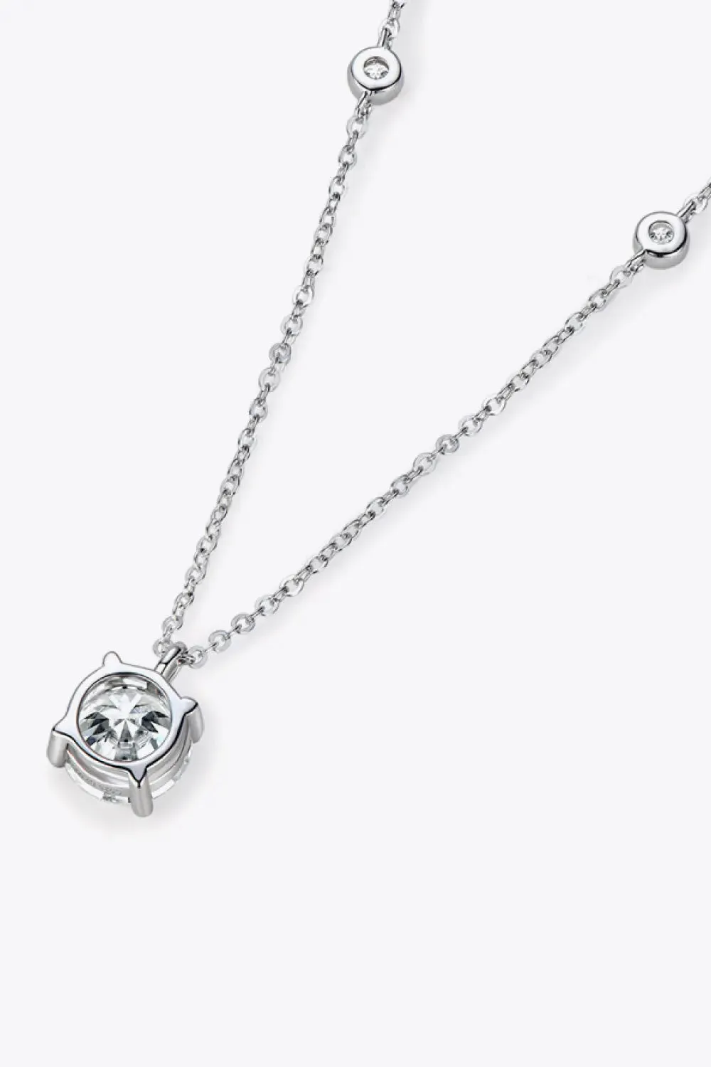 LOVCIA 2 Carat Moissanite 4-Prong 925 Sterling Silver Necklace
