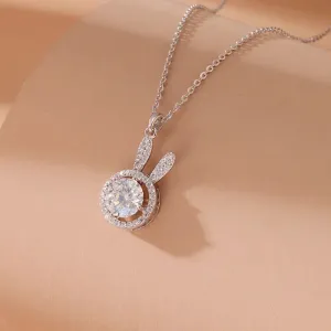 LOVCIA Cute Rabbit 925 Sterling Silver Necklace for Women
