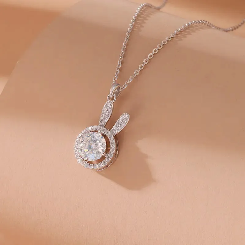LOVCIA Cute Rabbit 925 Sterling Silver Necklace for Women
