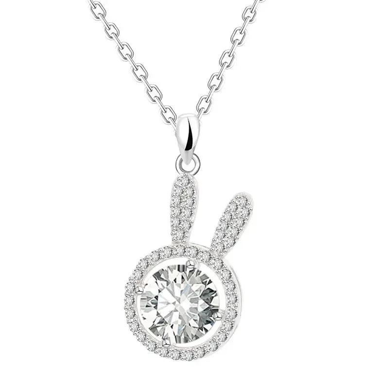 LOVCIA Cute Rabbit 925 Sterling Silver Necklace for Women