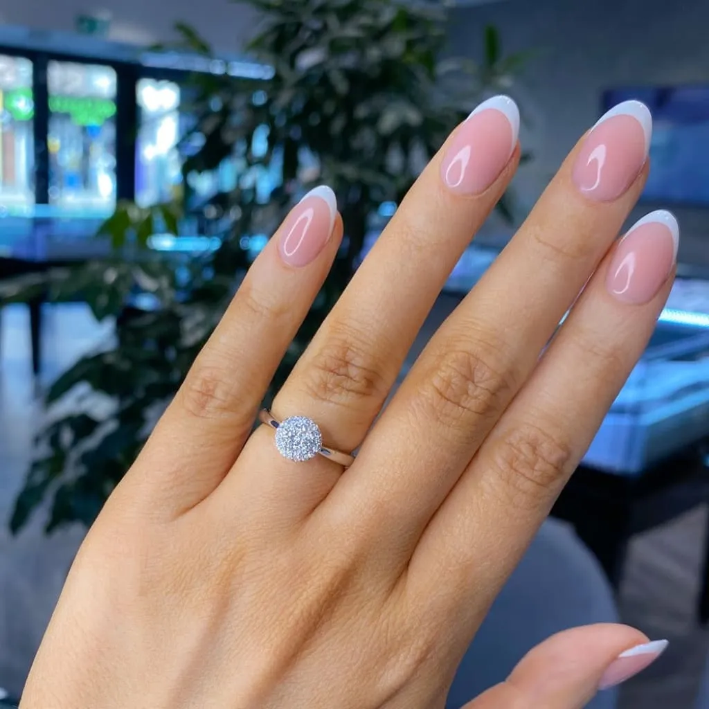 LYRA | Round Halo Diamond Set in Platinum 0.33ct
