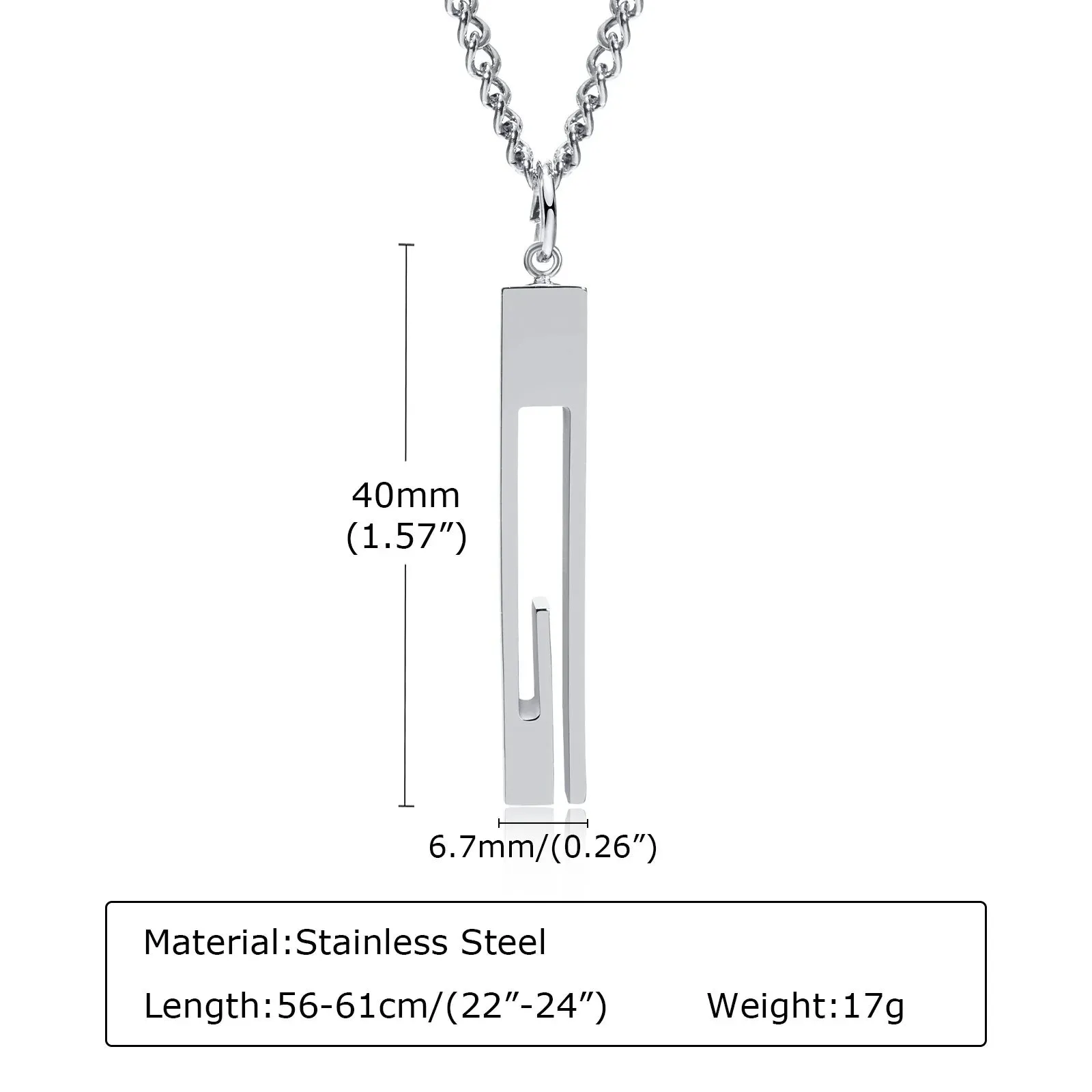Men Minimalist Geometric Bar Necklaces