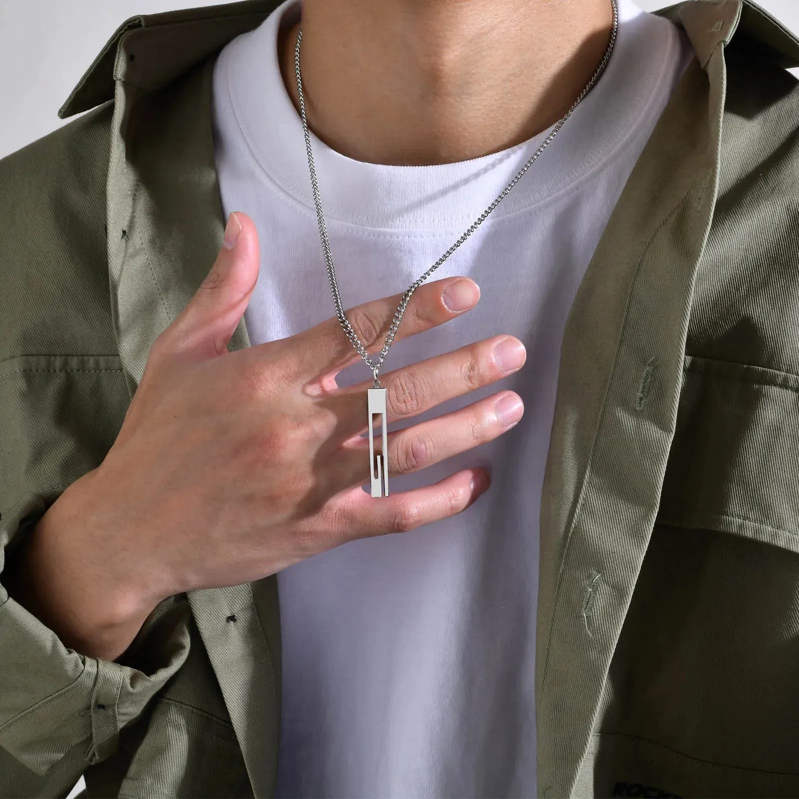 Men Minimalist Geometric Bar Necklaces