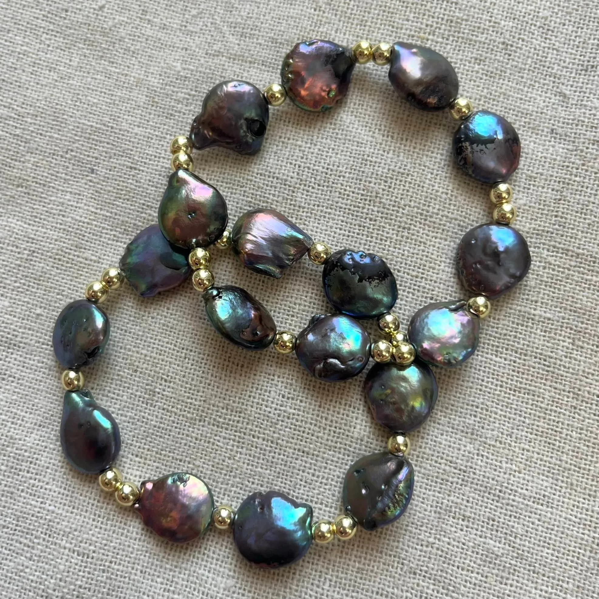Mermaid Aura Coin Pearl Bracelet