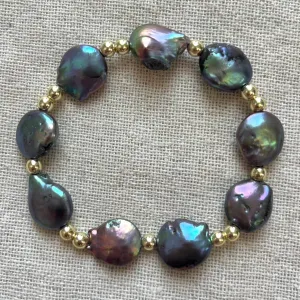 Mermaid Aura Coin Pearl Bracelet