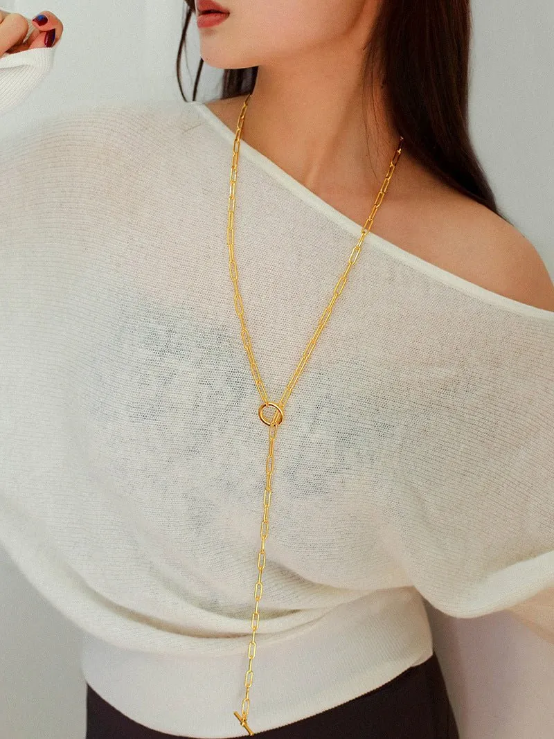 Metal Y-Shape Chain Sweater Chain Necklace