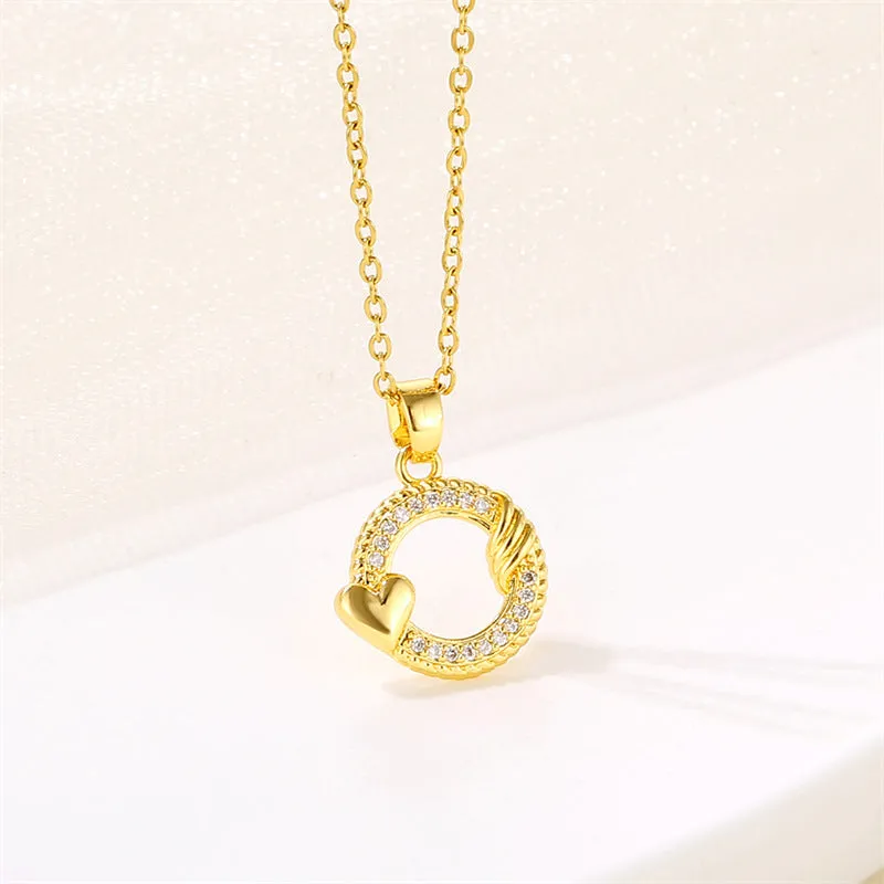 Minimalist Cartoon Titanium Steel Electroplating Necklaces