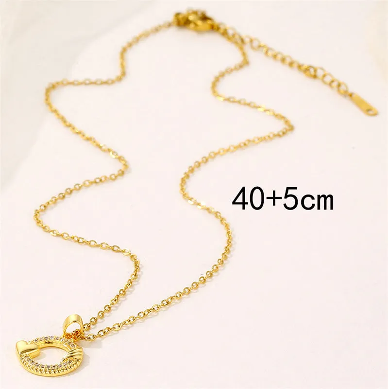 Minimalist Cartoon Titanium Steel Electroplating Necklaces