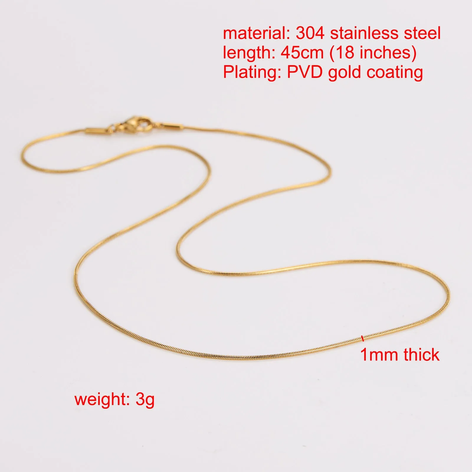 Minimalist Chain 304 Stainless Steel Electroplating Necklaces