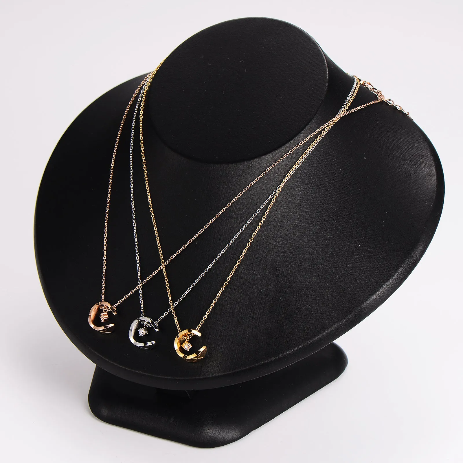 Minimalist Checkered Stainless Steel Electroplating Necklaces