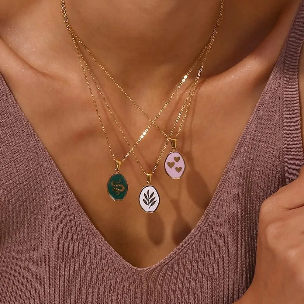 Minimalist Enamel Necklace