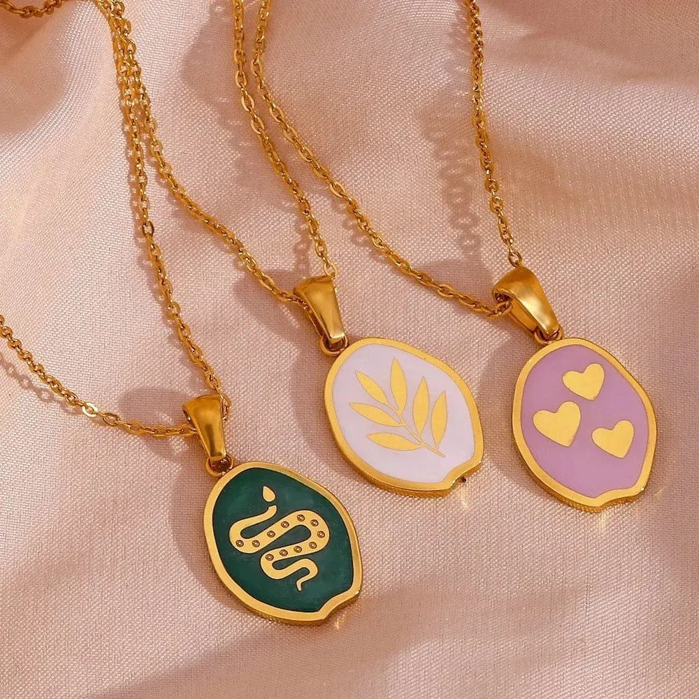Minimalist Enamel Necklace