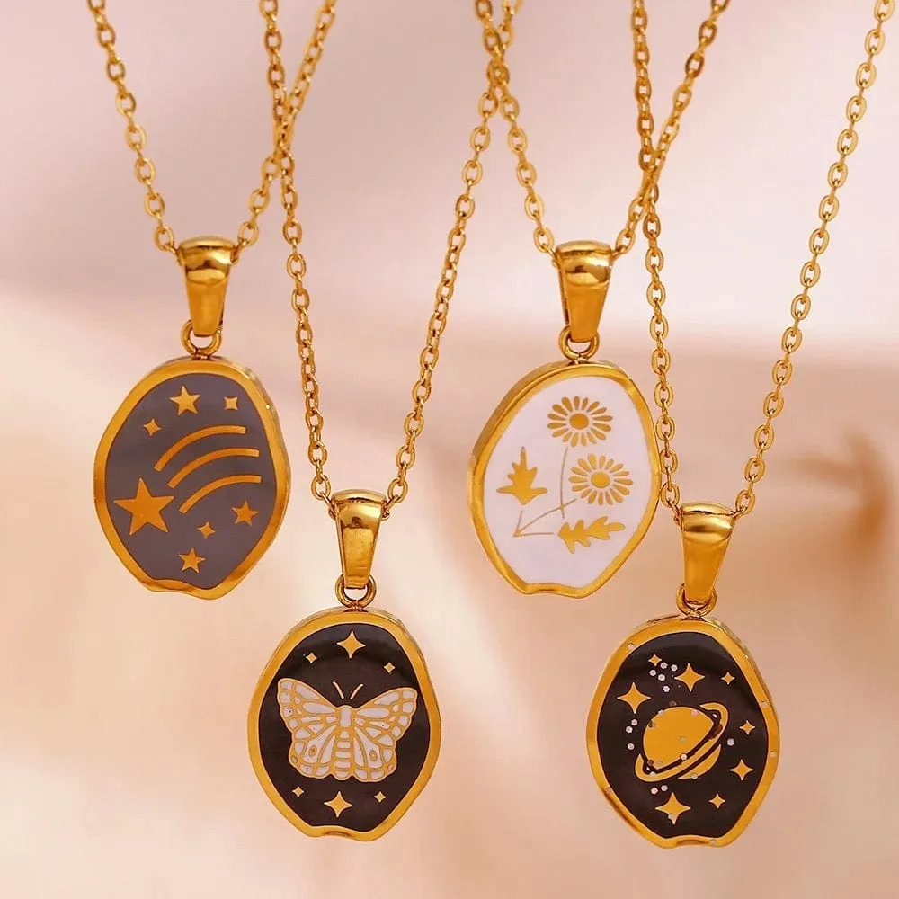 Minimalist Enamel Necklace