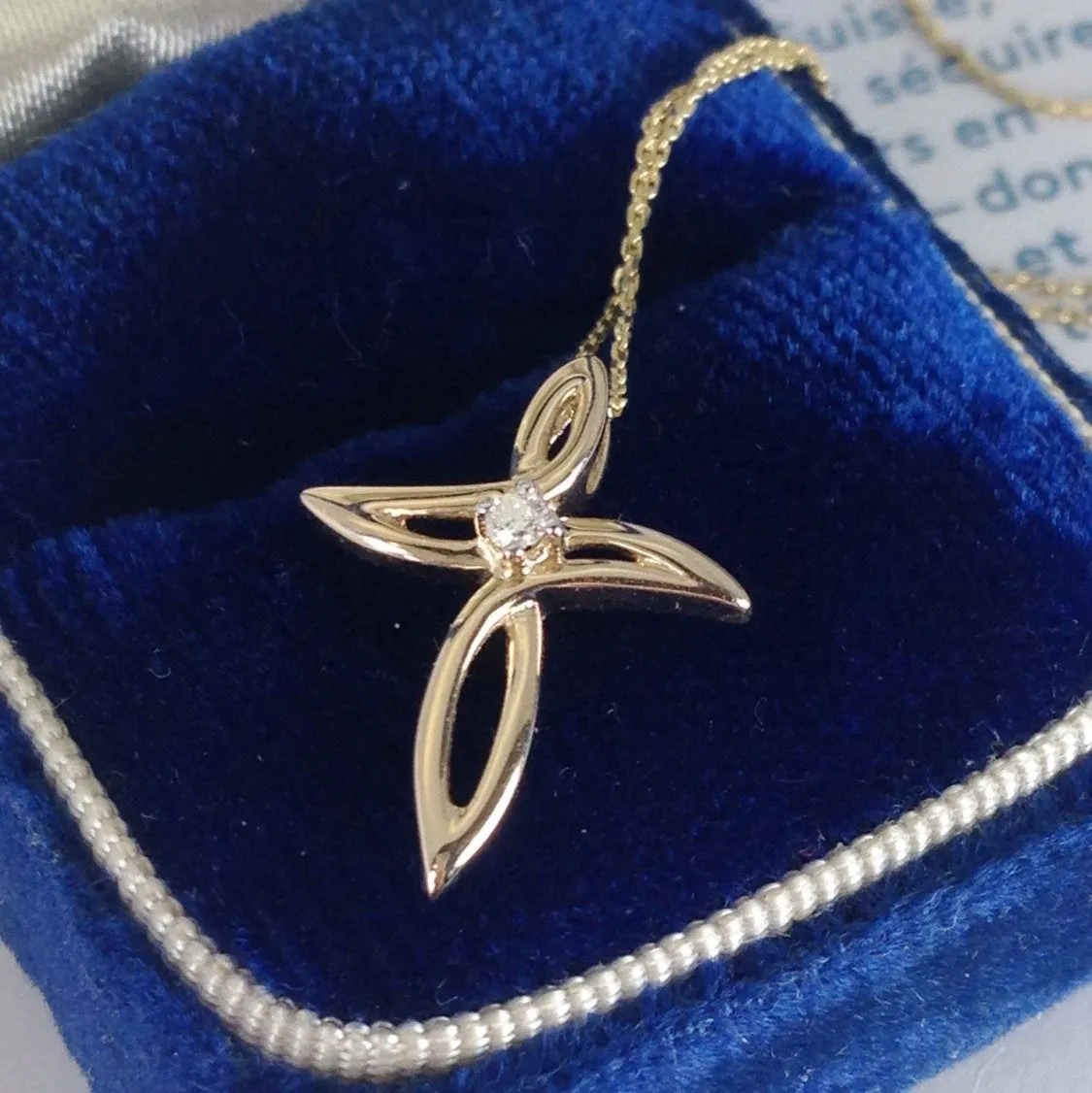 Minimalist Gold Cross with Diamond