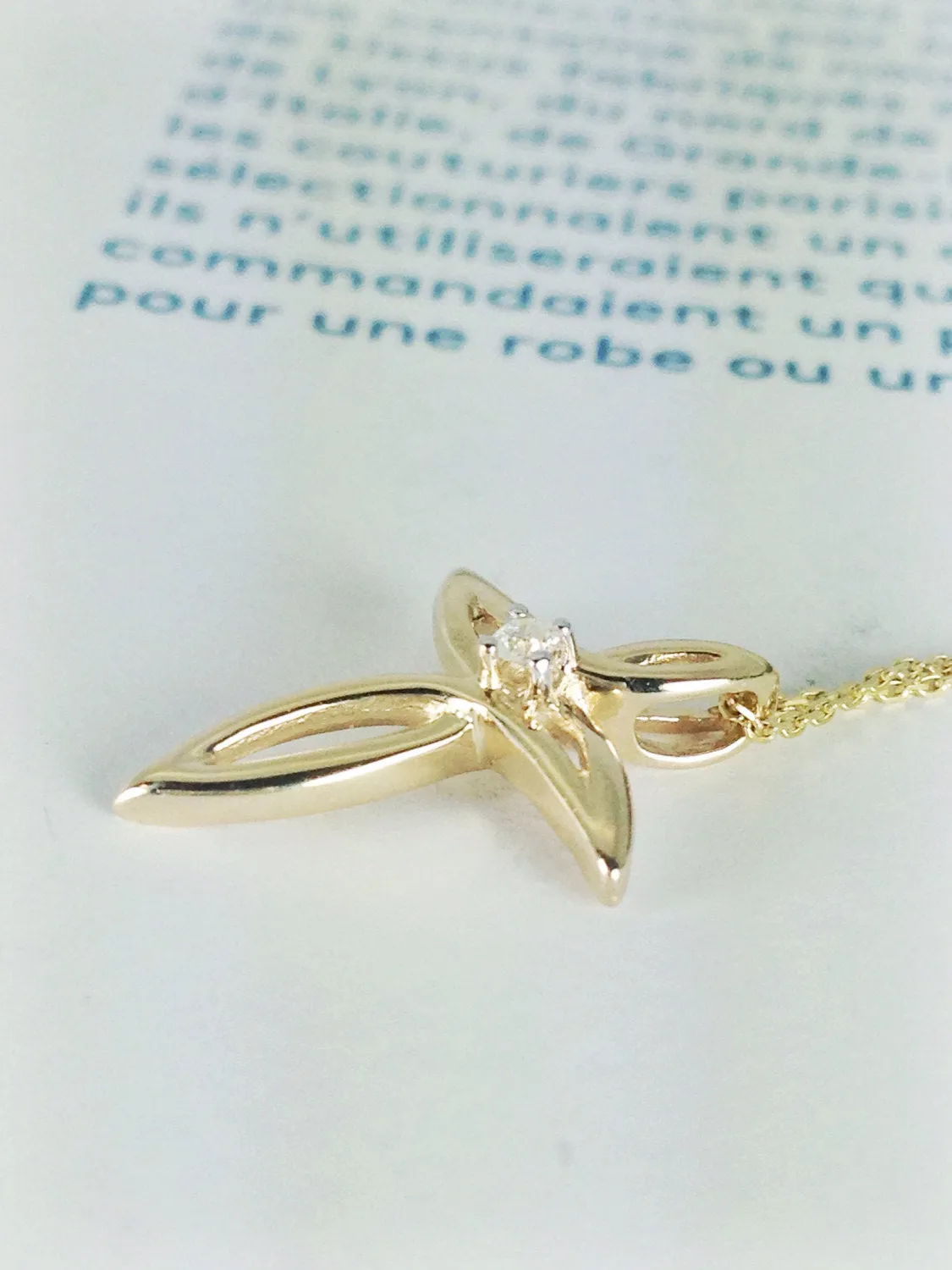 Minimalist Gold Cross with Diamond