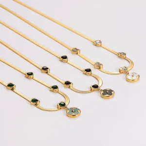 Minimalist Heart Heart Stainless Steel Electroplating Necklaces