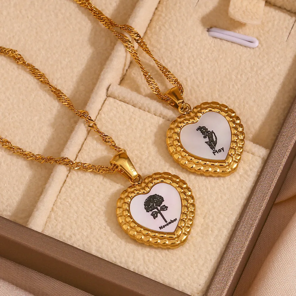 Minimalist Heart Stainless Steel 18K Gold Plated Necklaces