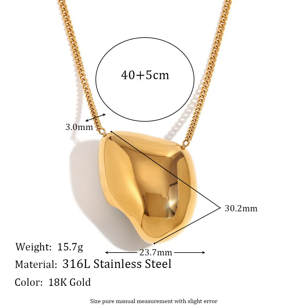 Minimalist Irregular Geometric Stainless Steel 18K Gold Plated Necklaces
