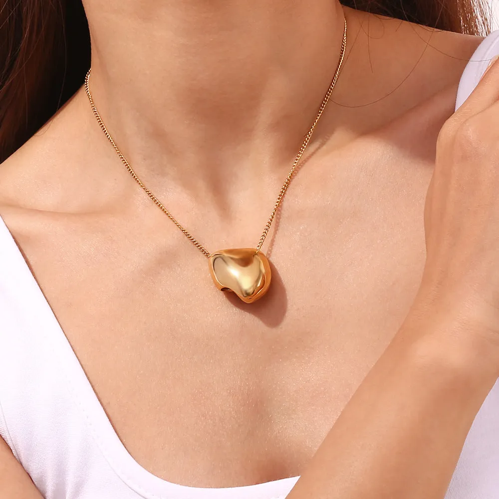 Minimalist Irregular Geometric Stainless Steel 18K Gold Plated Necklaces