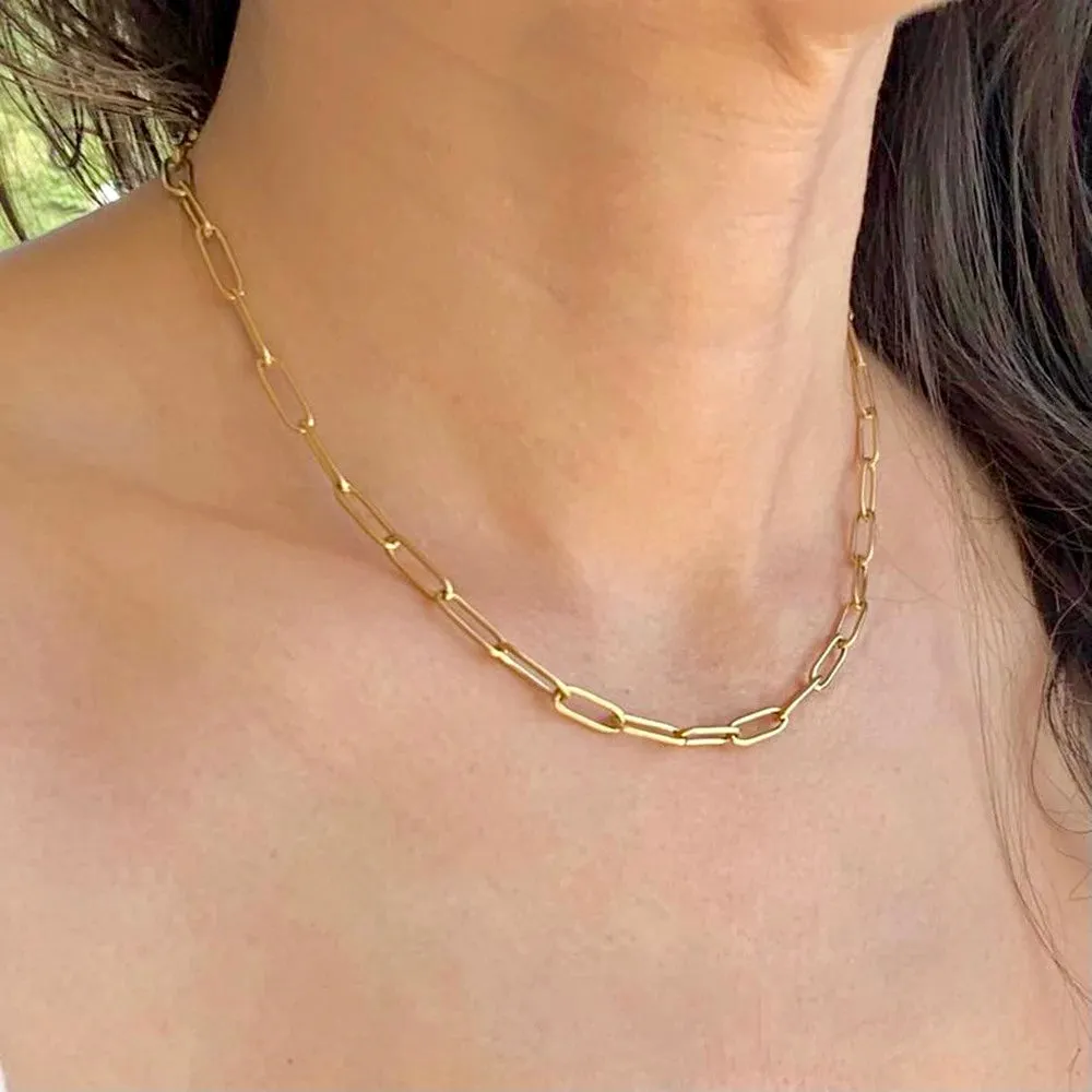 Minimalist Paperclip Chain Necklace