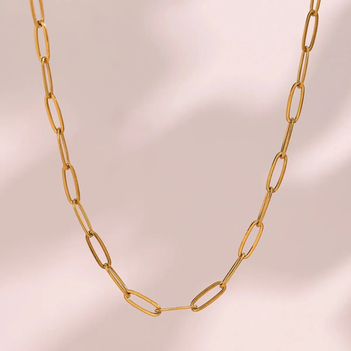 Minimalist Paperclip Chain Necklace