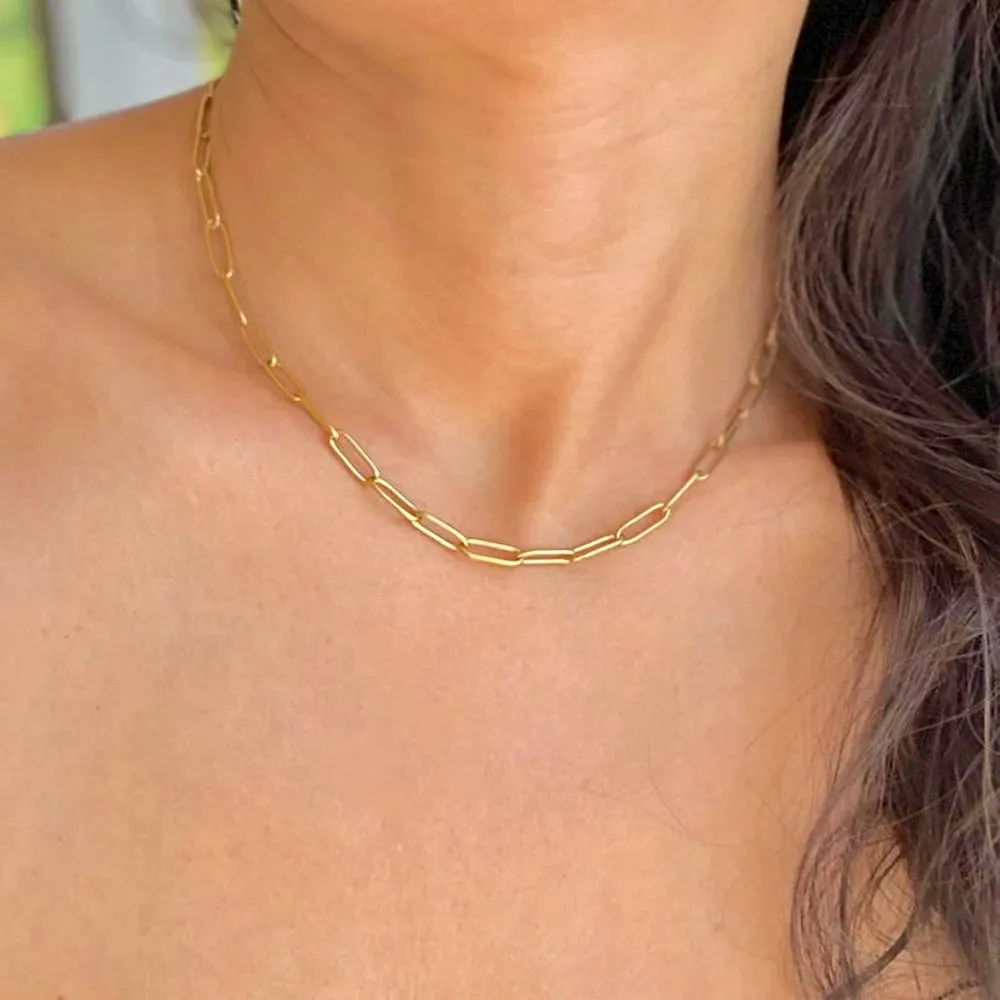 Minimalist Paperclip Chain Necklace