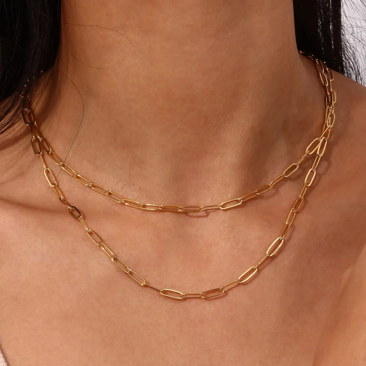 Minimalist Paperclip Chain Necklace