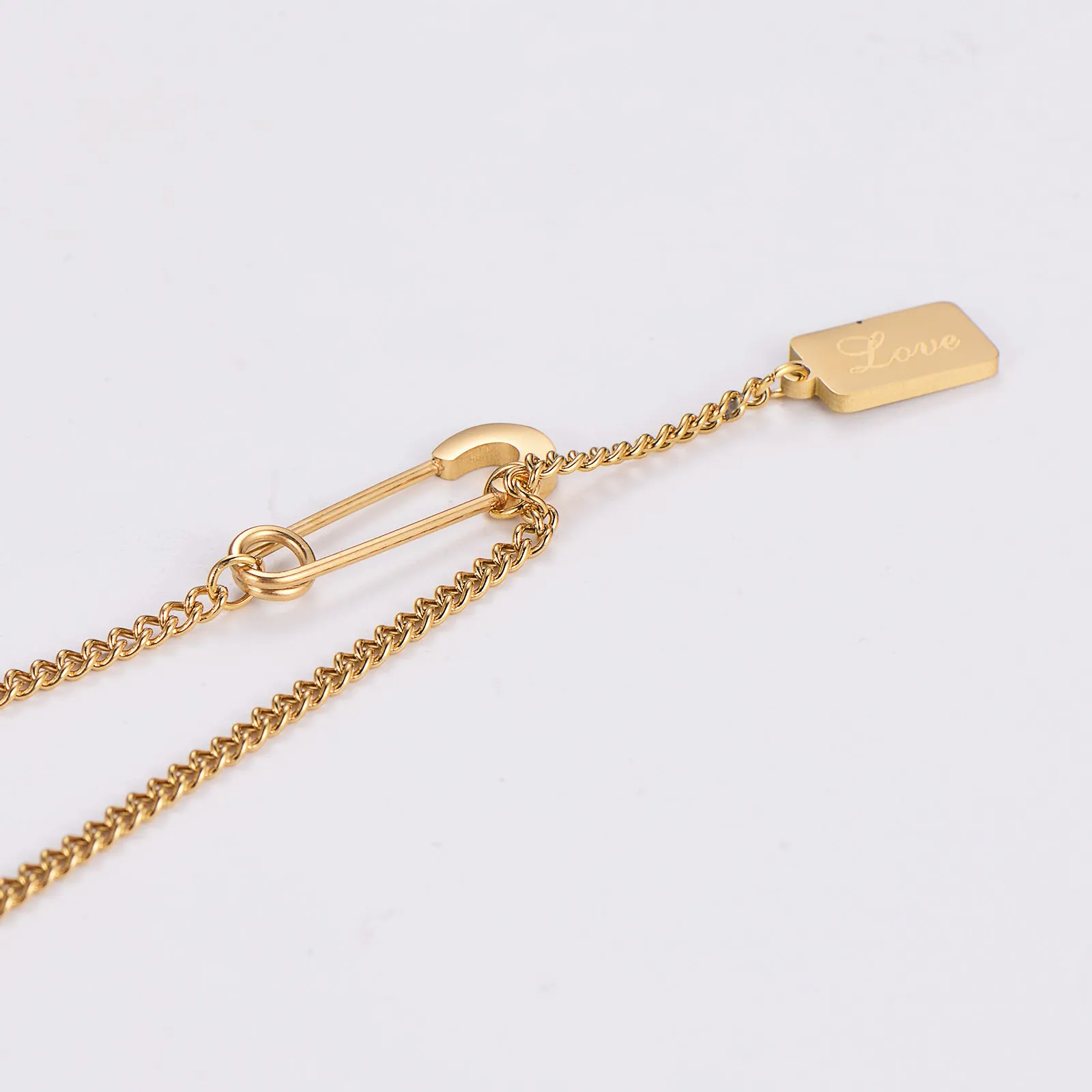 Minimalist Quadrilateral Circle U-Shape Stainless Steel Electroplating Necklaces