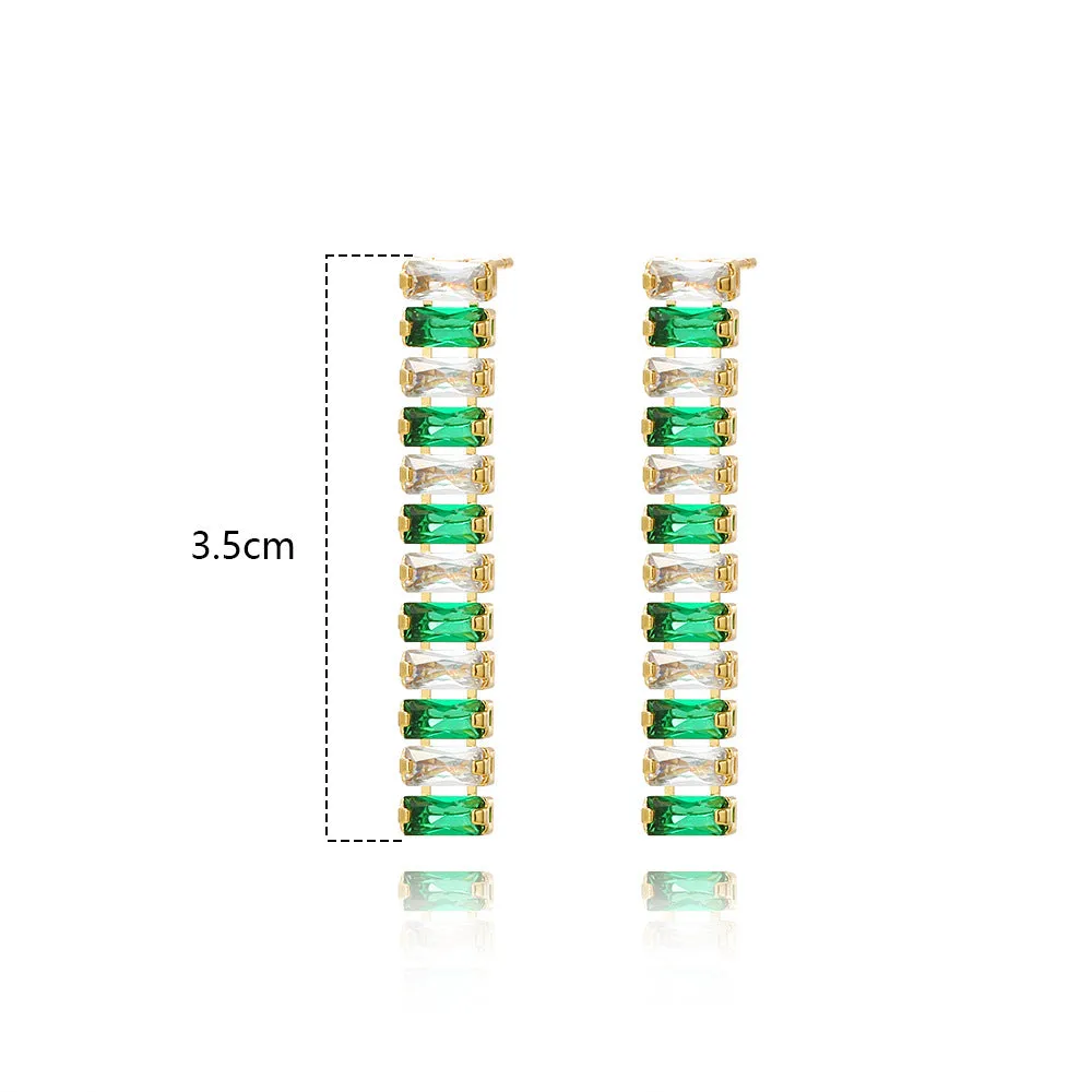 Minimalist Quadrilateral Geometric Zircon Diamond Inlay Necklaces