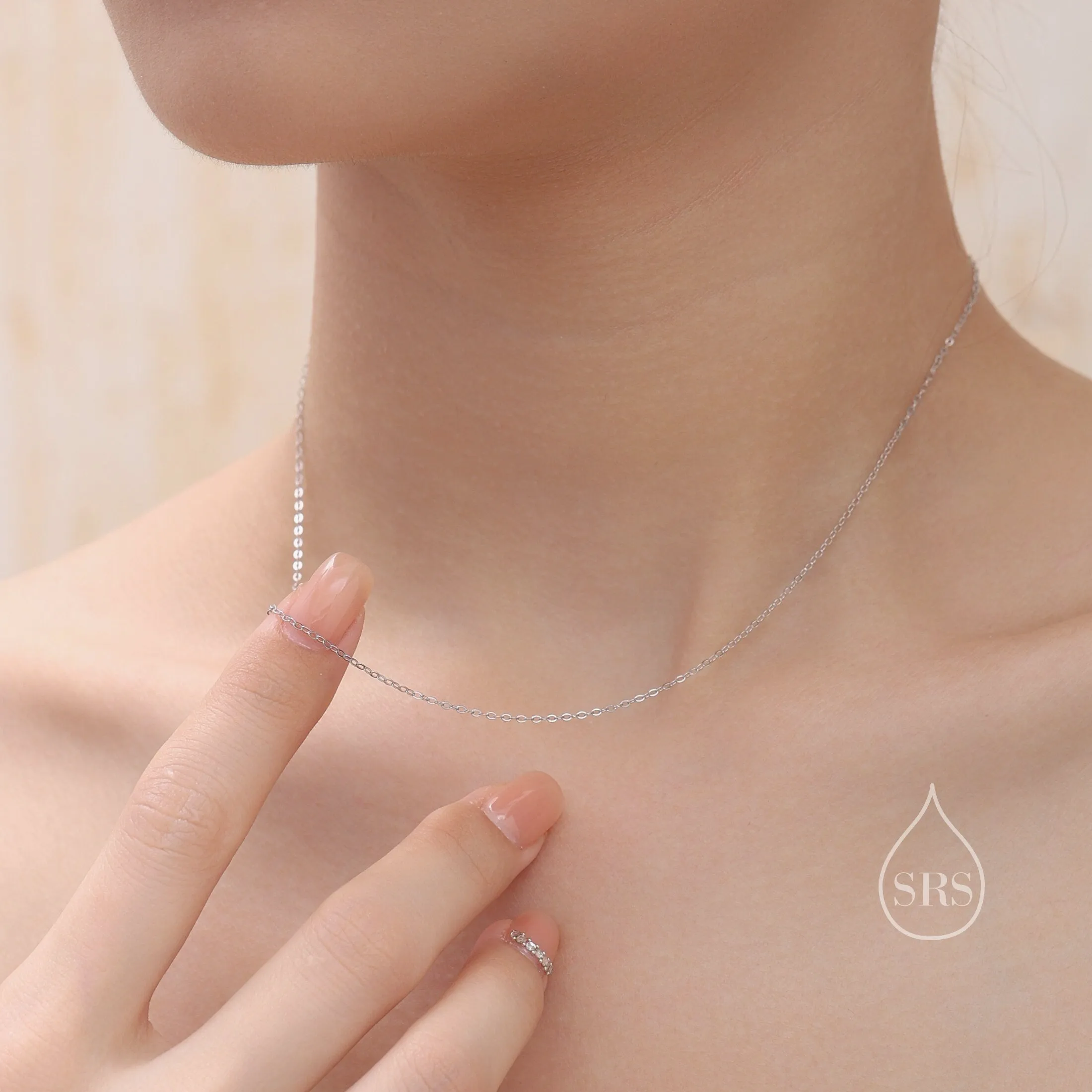 Minimalist Skinny  Chain Choker Necklace in Sterling Silver, Available in Three Lengths, Silver or Gold, Skinny and Delicate Collar Necklace