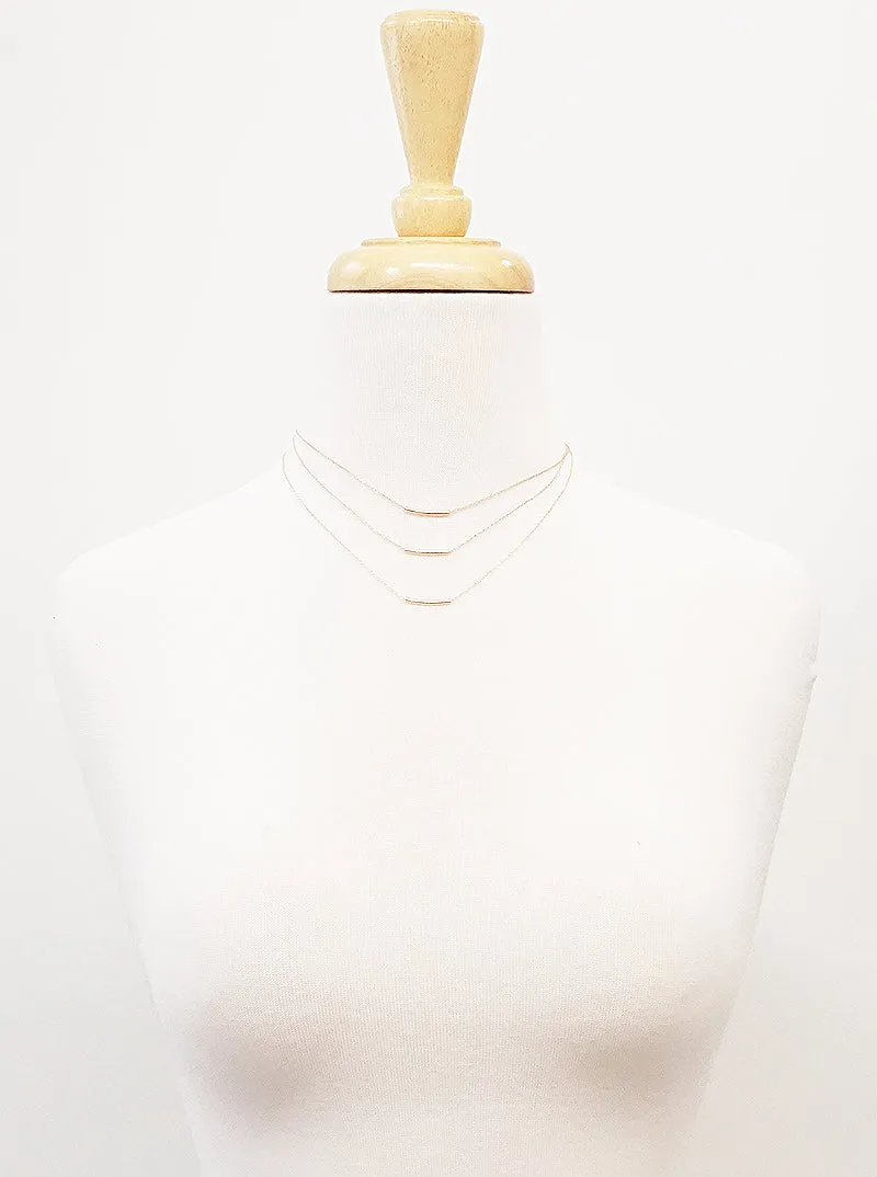 Minimalist Straight Bar Layered Necklace