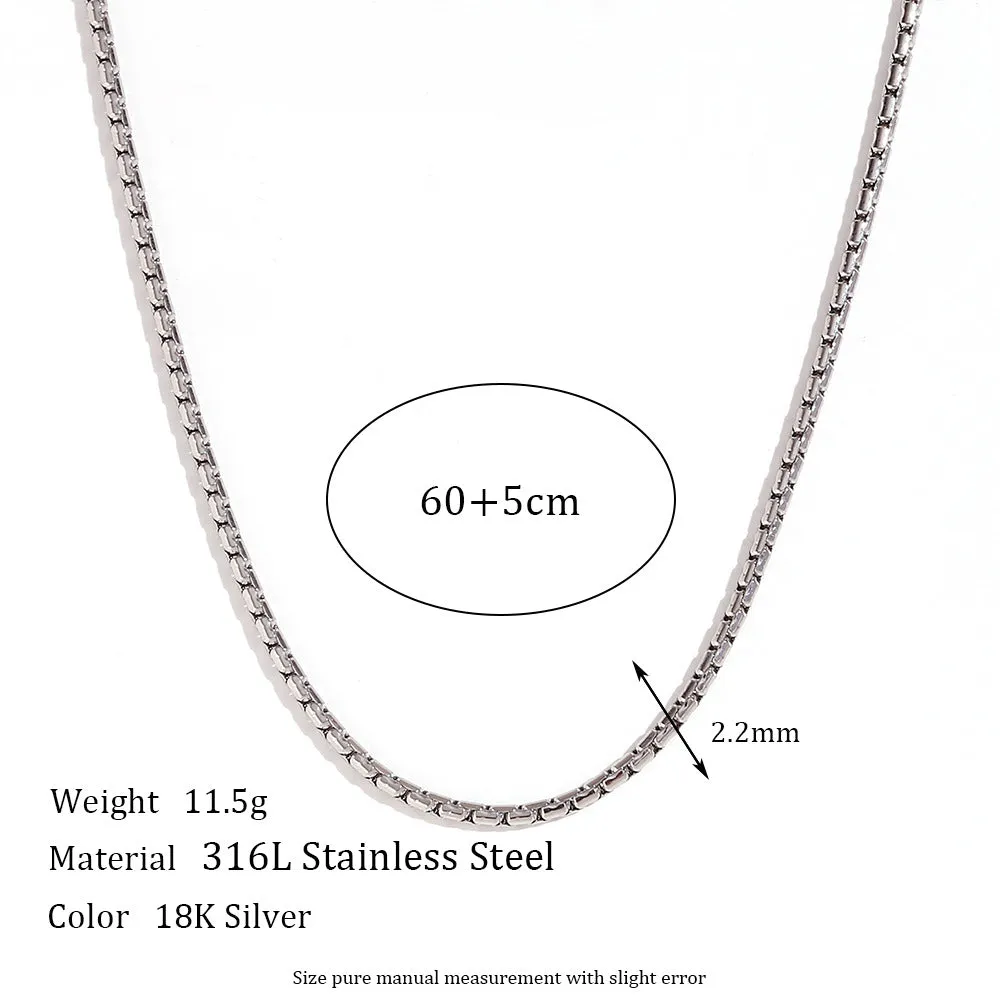 Minimalist Stripe Geometric Stainless Steel Electroplating Necklaces