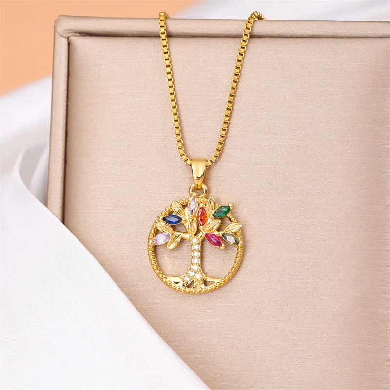 Minimalist Tree Stainless Steel Electroplating Necklaces
