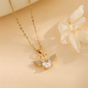 Minimalist Wing Stainless Steel Electroplating Necklaces