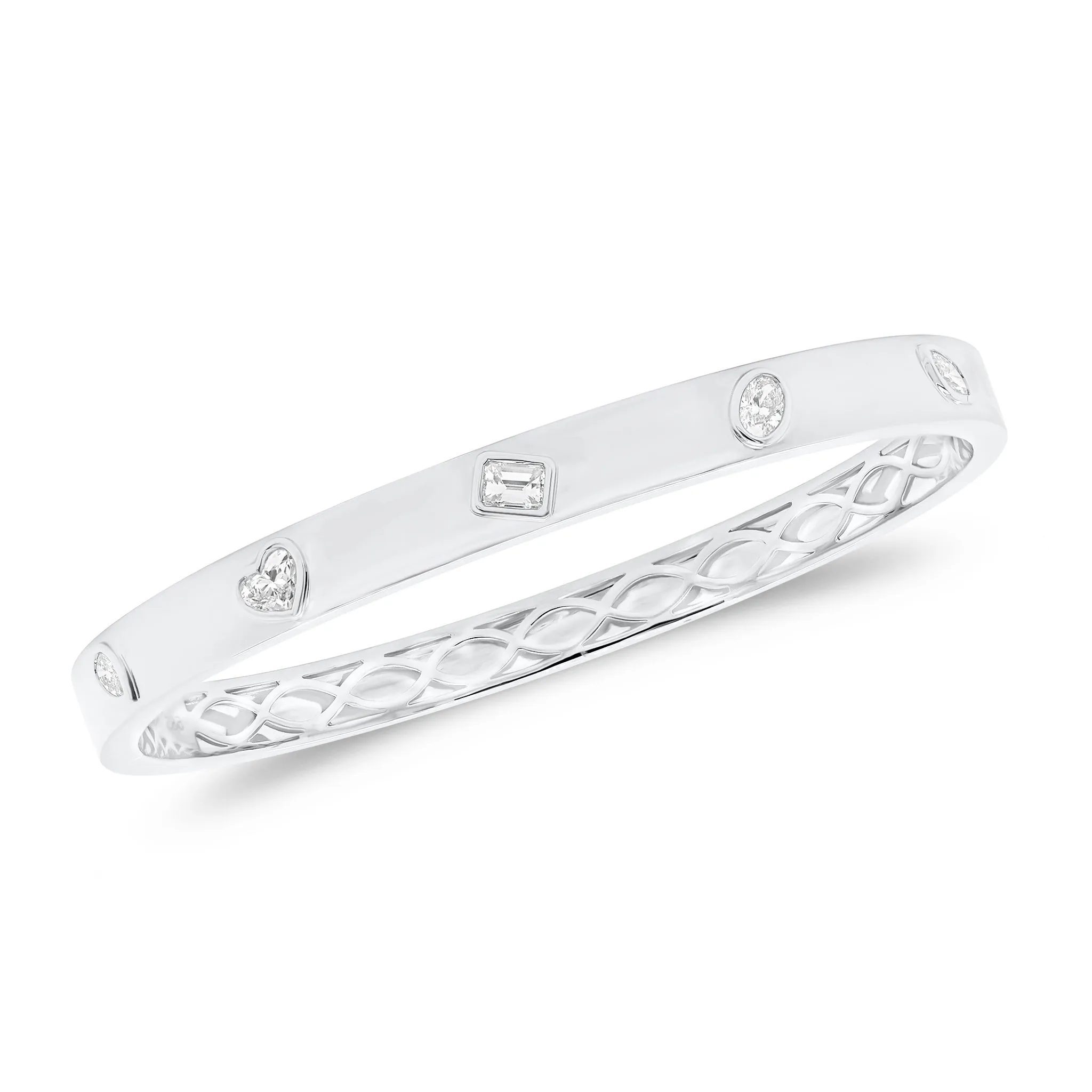 Mixed Shape Diamonds Bangle