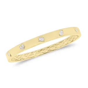 Mixed Shape Diamonds Bangle