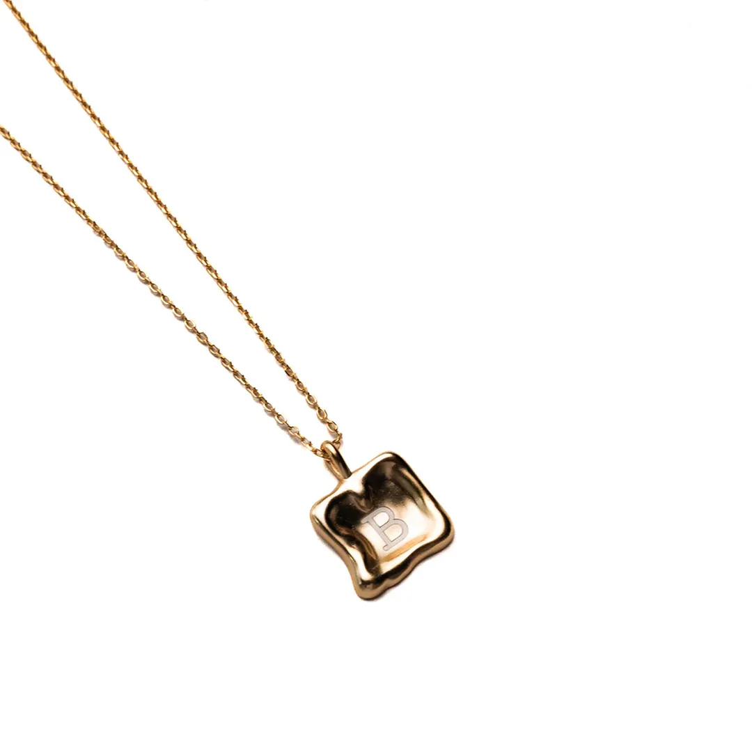 Molten Engraved Necklace - Gold Vermeil