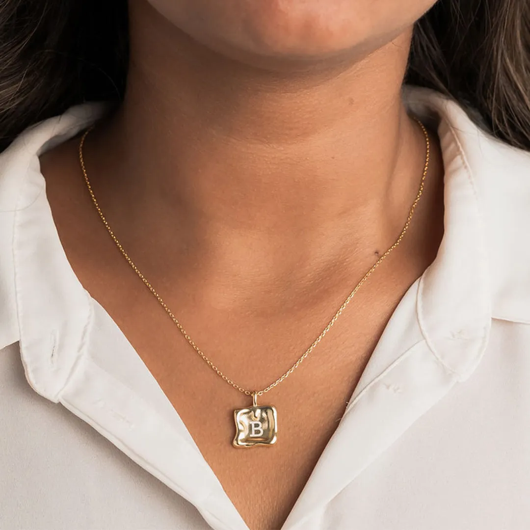 Molten Engraved Necklace - Gold Vermeil