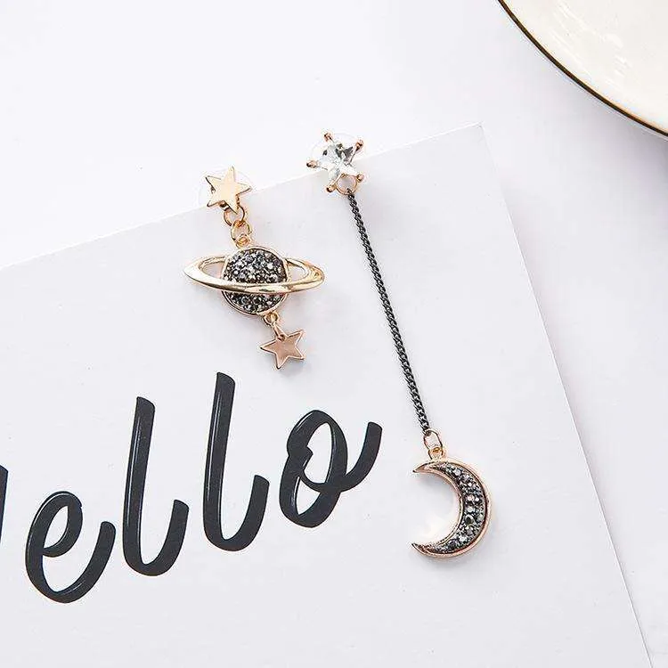 Moon, Stars celestial earrings