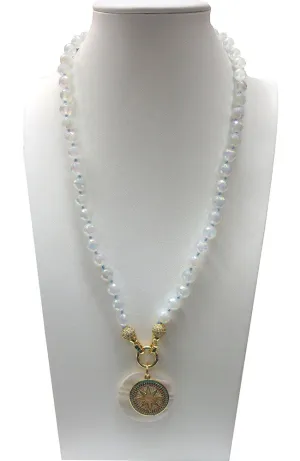 MOP Beads with MOP and Stars Pendant