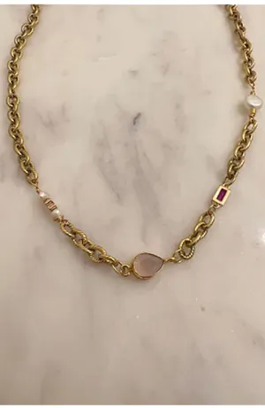 Motovun Necklace Pink Red