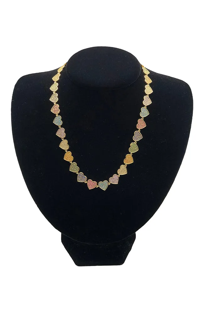 Multi Color Heart Necklace