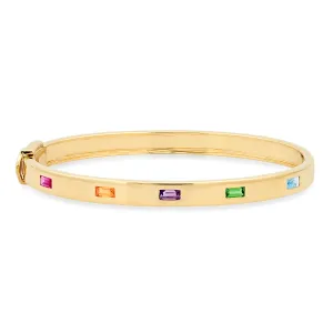 Multi Colored Five Baguette Bangle