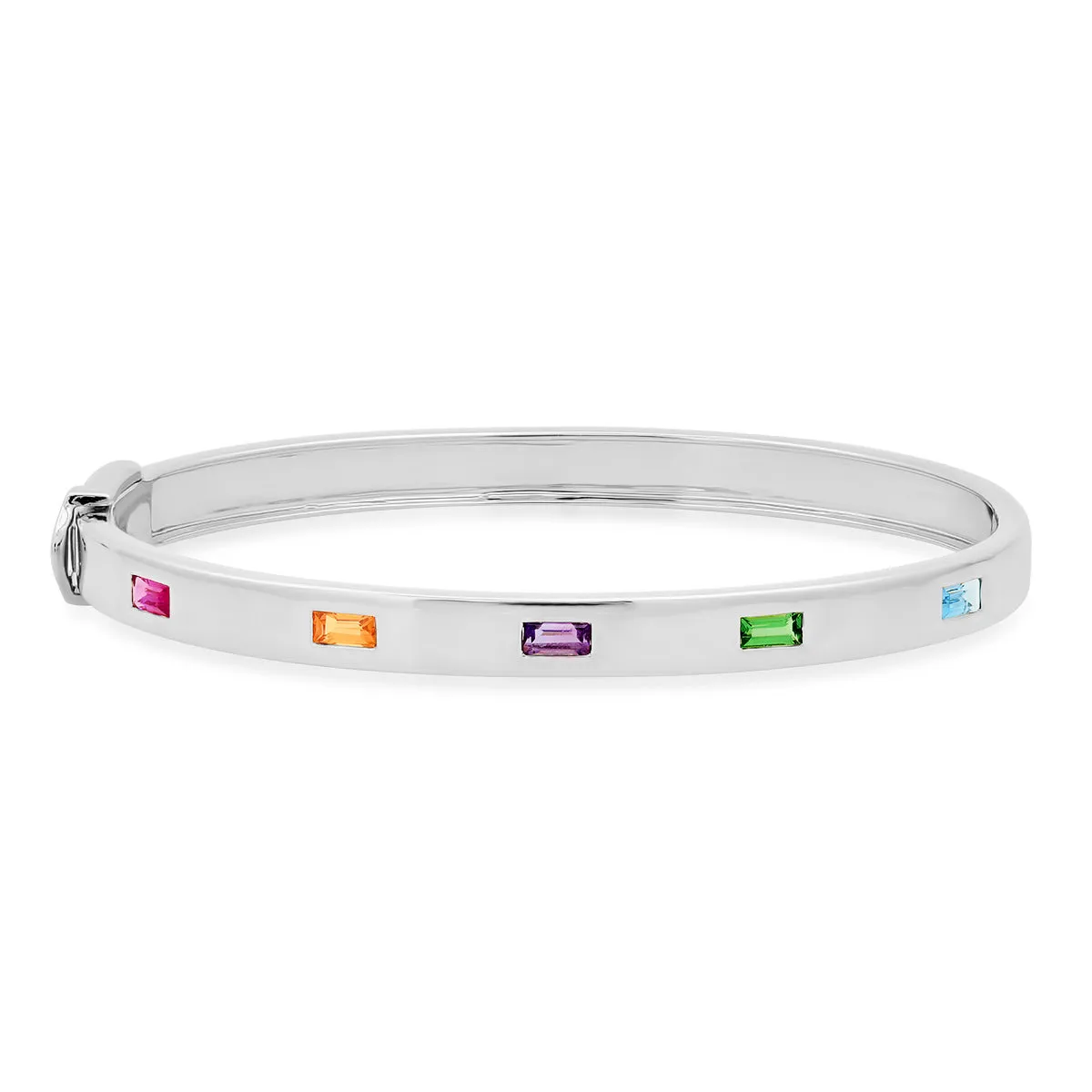 Multi Colored Five Baguette Bangle