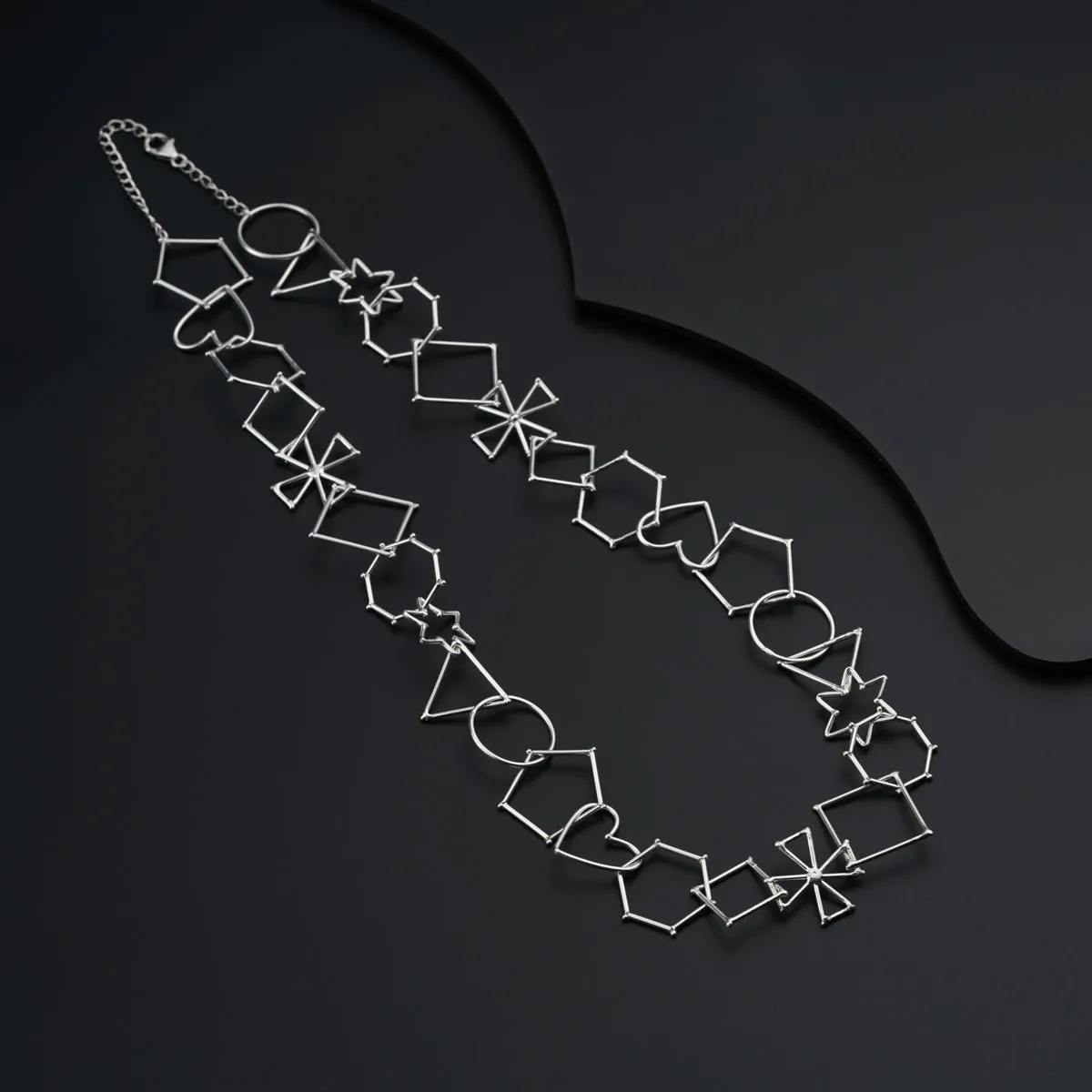 Multi-Shape Silver Necklace